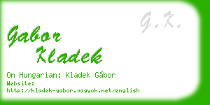 gabor kladek business card